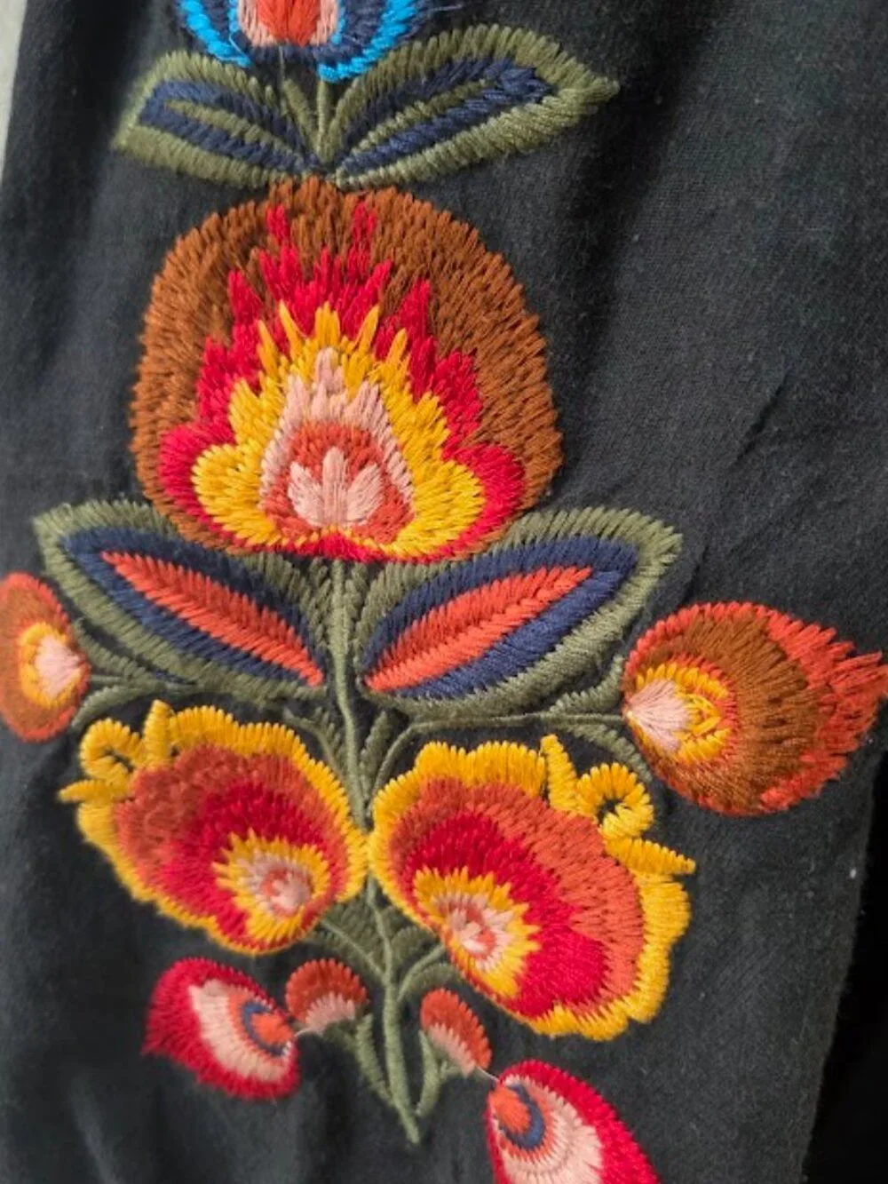 Embroidered Black Mini Dress - Picture 4 of 7